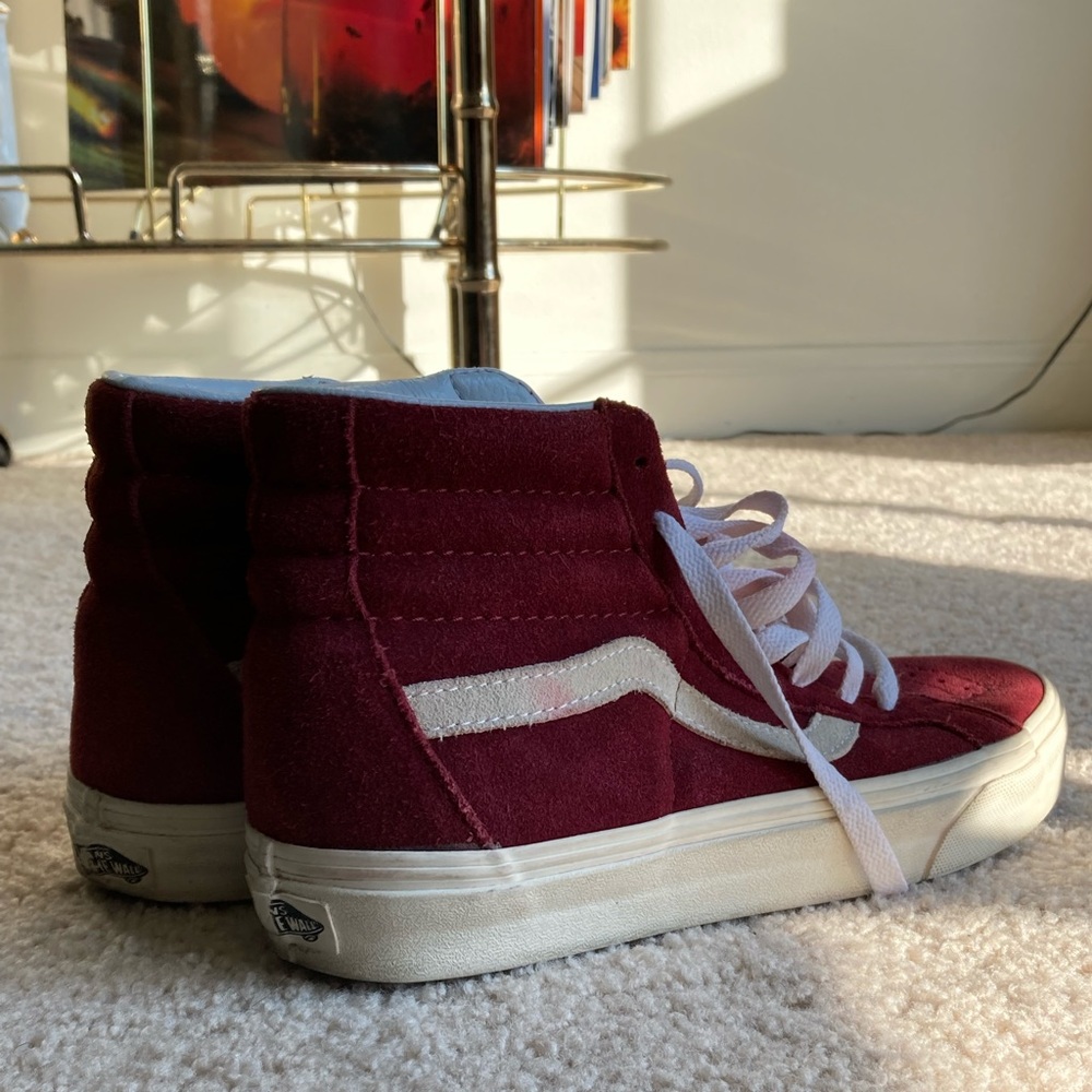 Maroon Suede SK8-Hi Vans